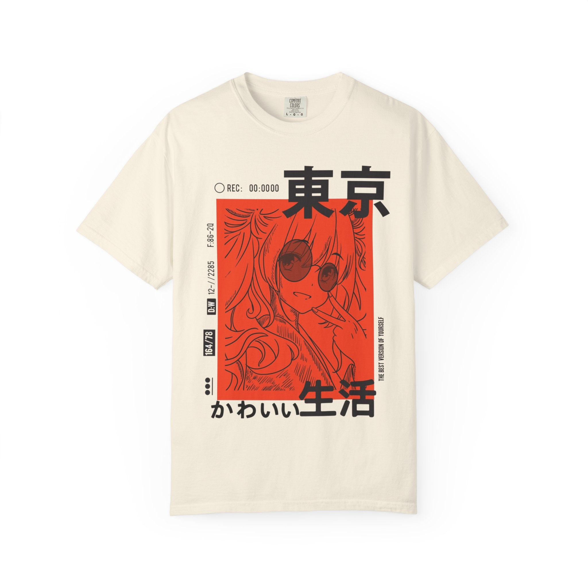 Tokyo Kawaii Graphic T-Shirt — Anime Girl Retro Red Print