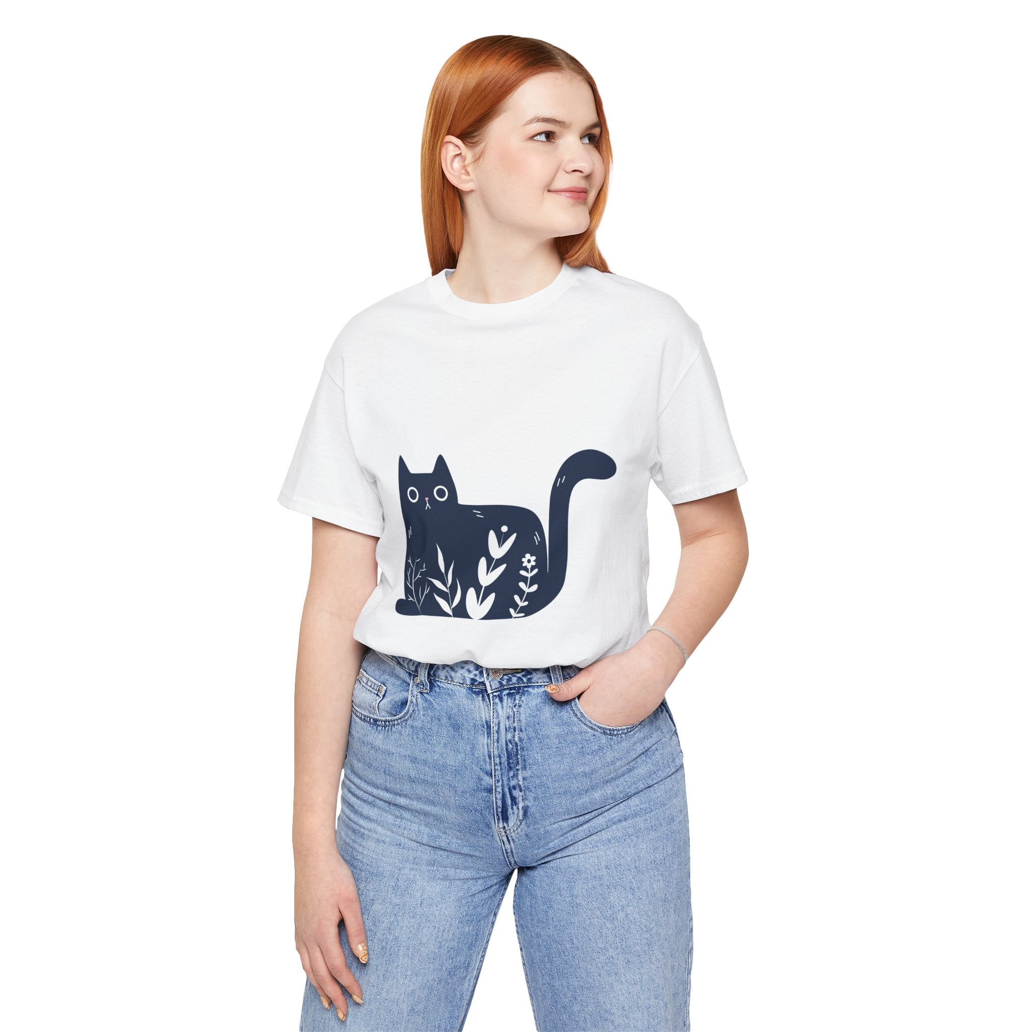 Botanical Cat T-Shirt — Cute Floral Cat Graphic Tee