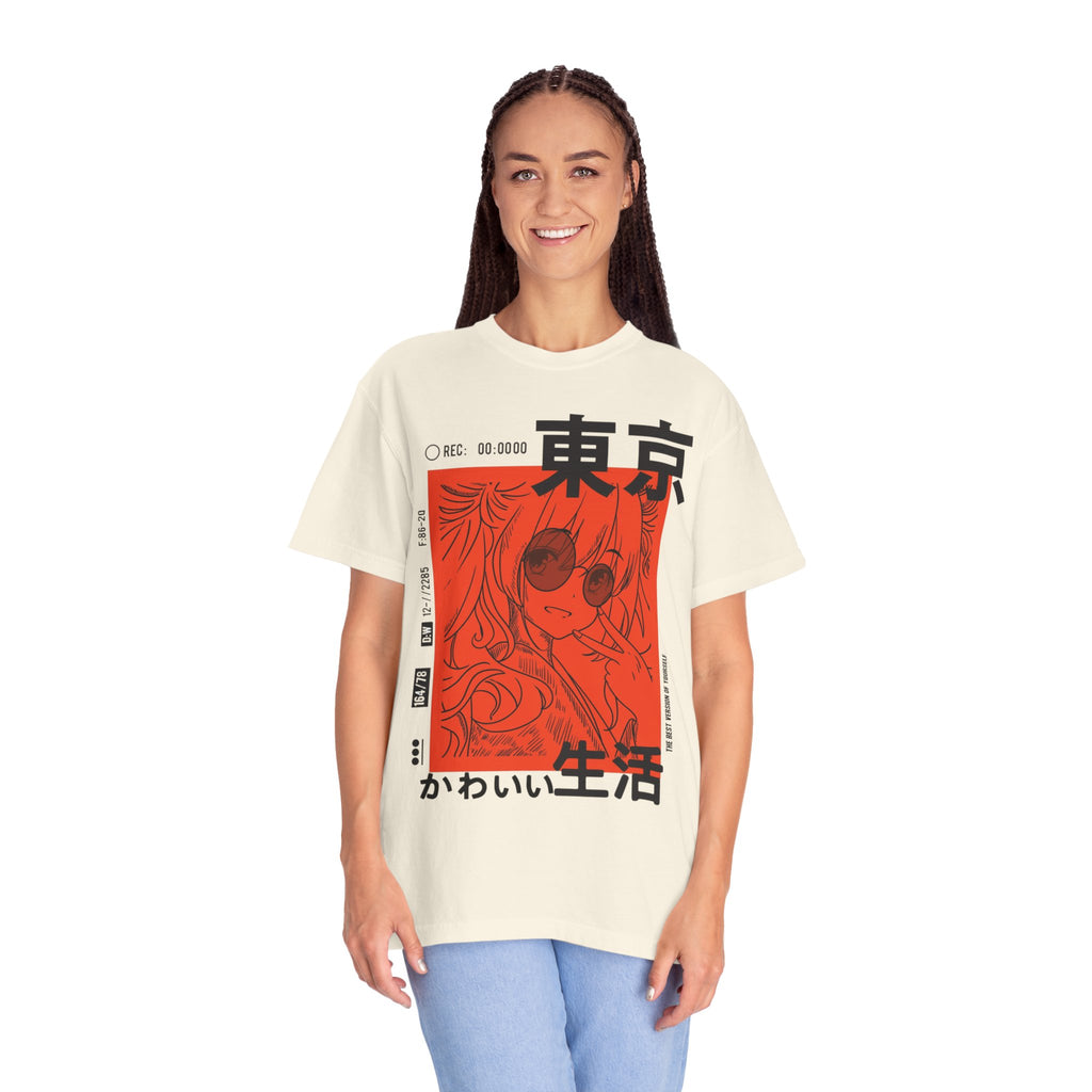 Tokyo Kawaii Graphic T-Shirt — Anime Girl Retro Red Print