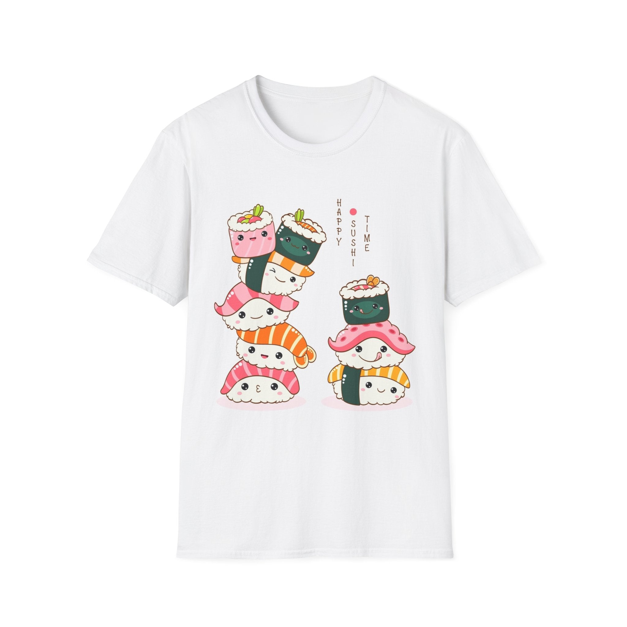 Kawaii Sushi Stack T-Shirt | Cute Nigiri and Maki Cartoon