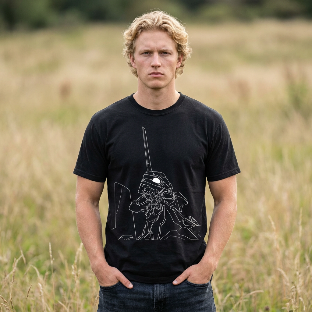 Mecha Skull Line-Art T-Shirt