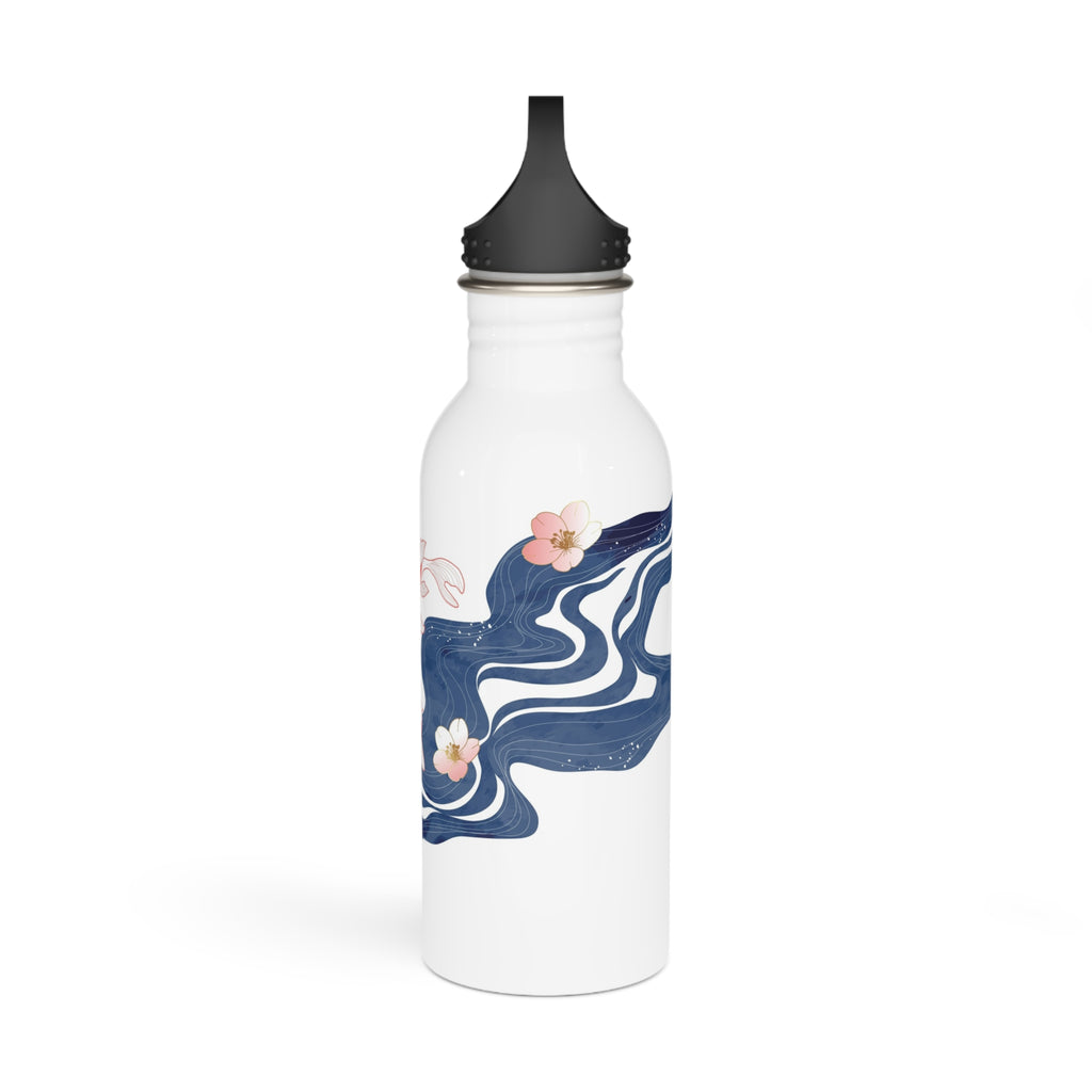 Koi Pond Stainless Steel Water Bottle – Floral Japanese Fish Design