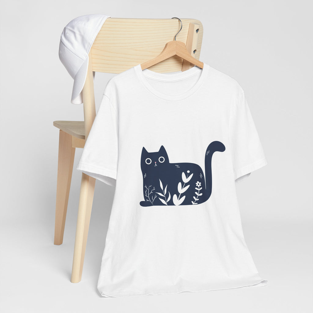Botanical Cat T-Shirt — Cute Floral Cat Graphic Tee