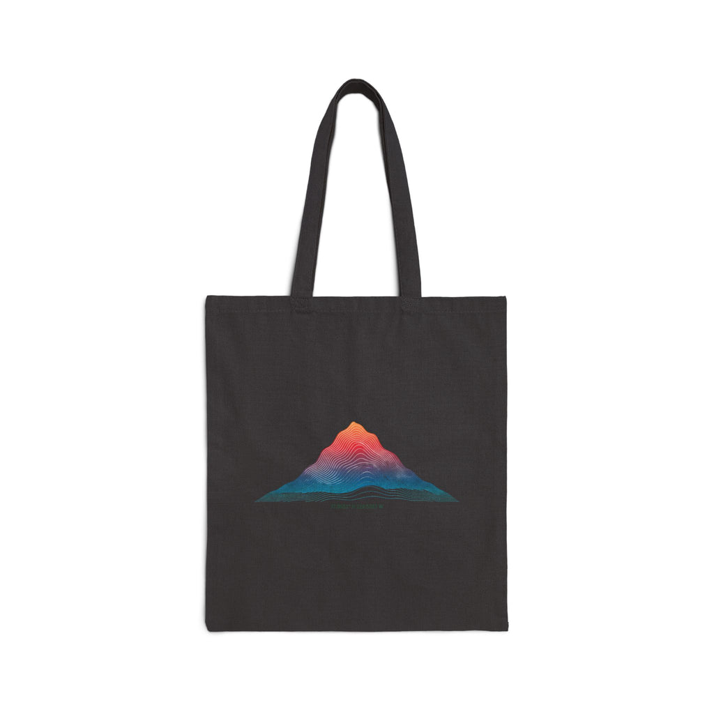 Topo Mountain Tote, topographic map print canvas tote | contour line design