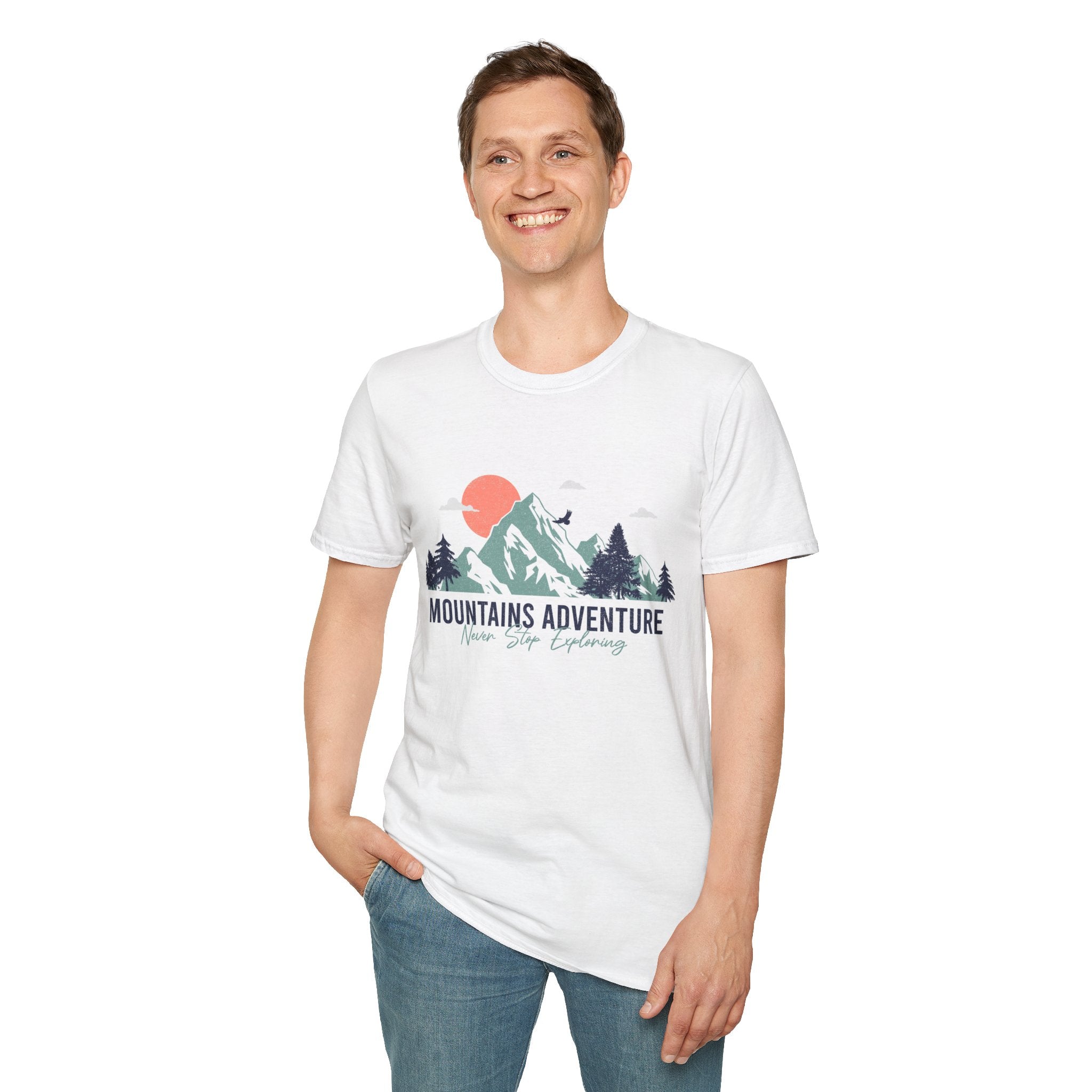Mountains Adventure Graphic Tee | Mountain Sunset Nature Shirt