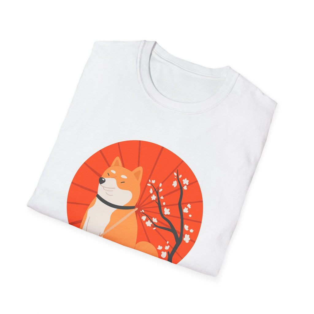 Shiba Inu Sunburst T-Shirt — Japanese Cherry Blossom Dog Tee