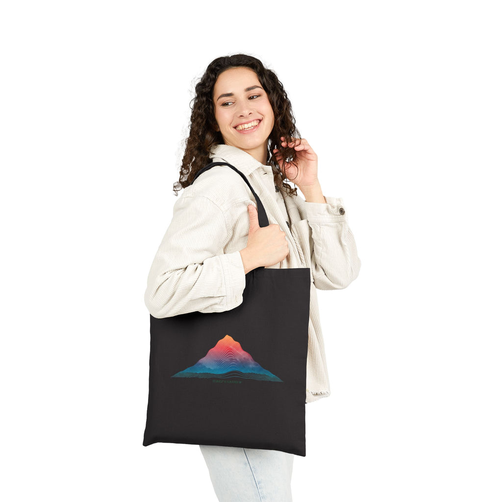 Topo Mountain Tote, topographic map print canvas tote | contour line design