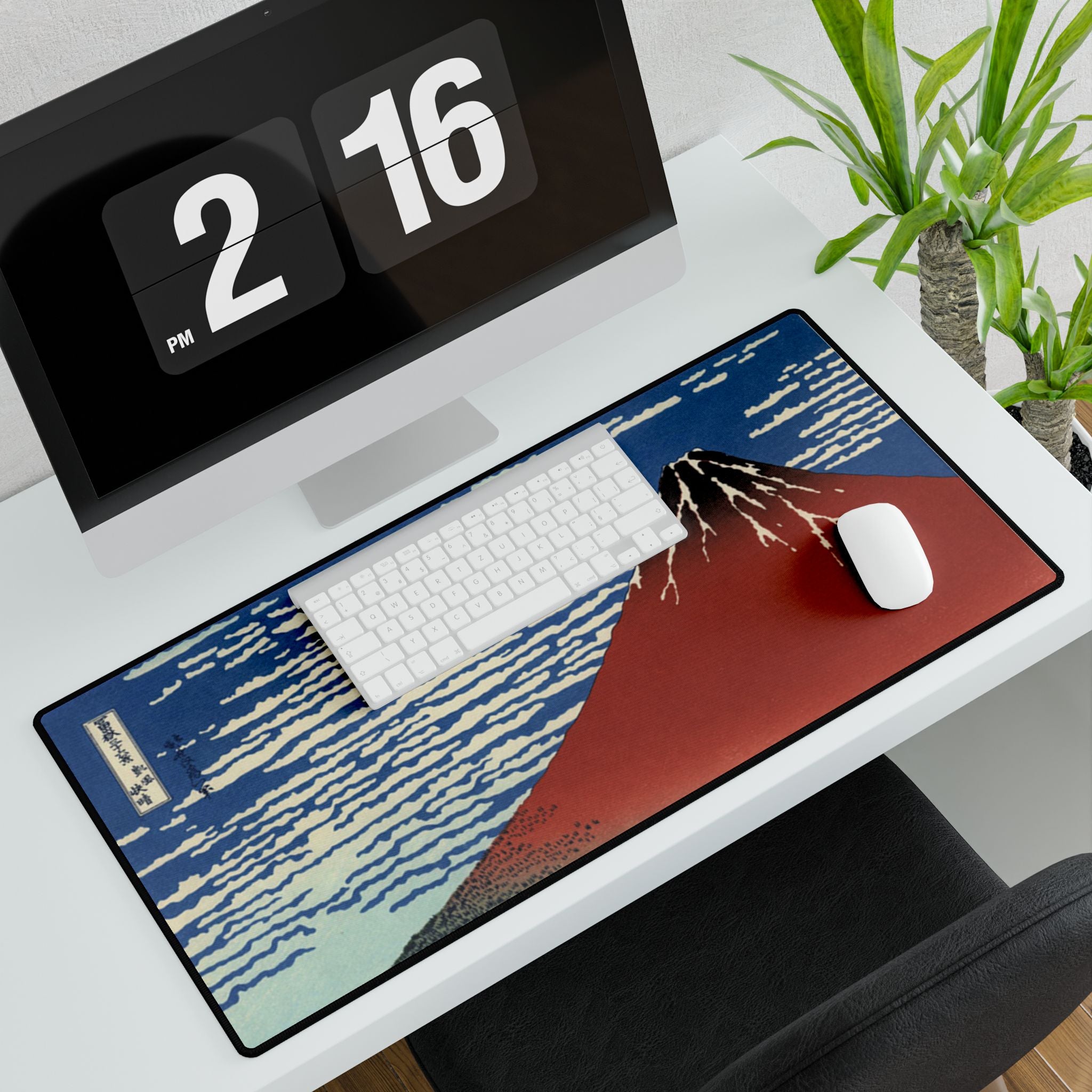 Red Fuji Desk Mat — Japanese Hokusai Landscape Mouse Pad