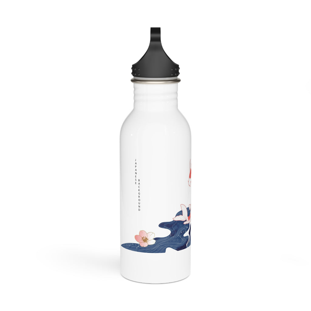 Koi Pond Stainless Steel Water Bottle – Floral Japanese Fish Design