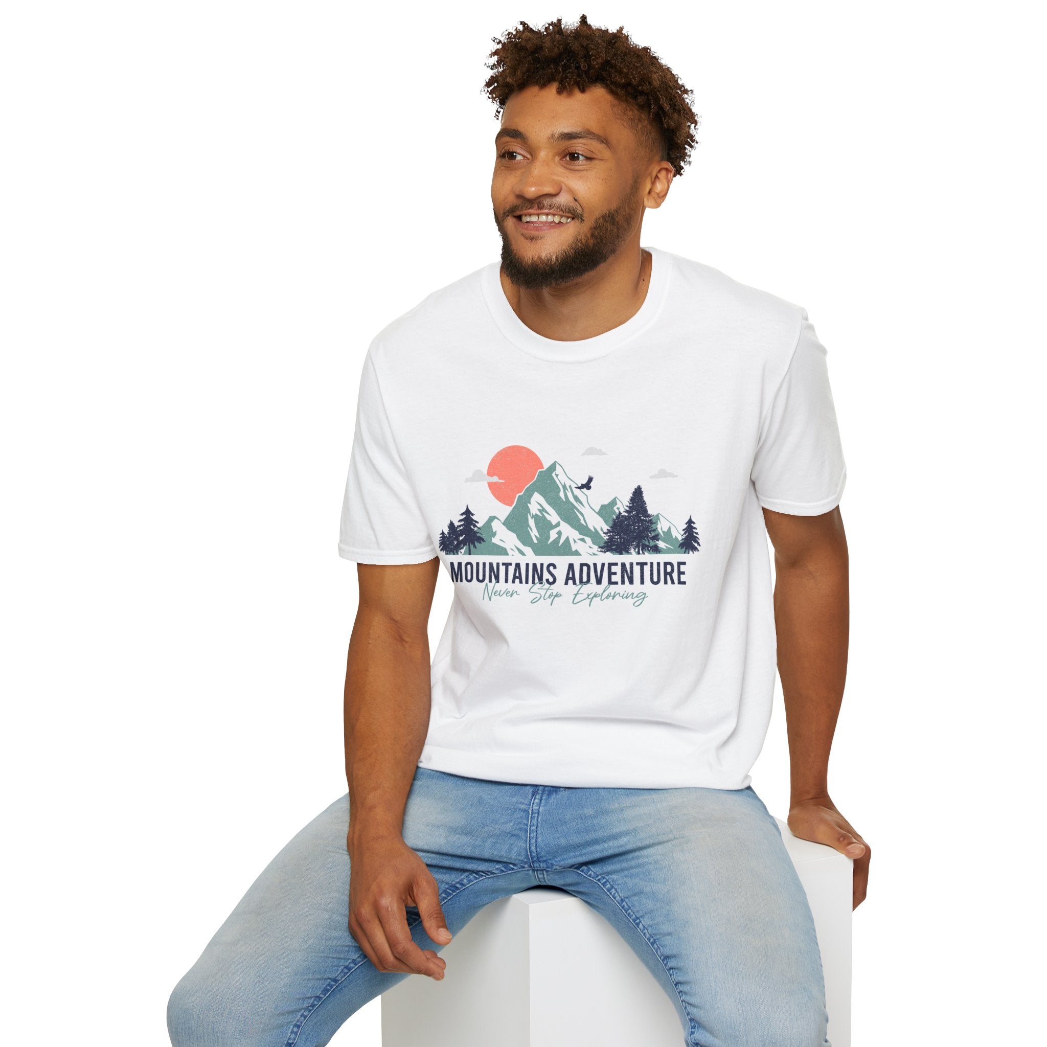 Mountains Adventure Graphic Tee | Mountain Sunset Nature Shirt