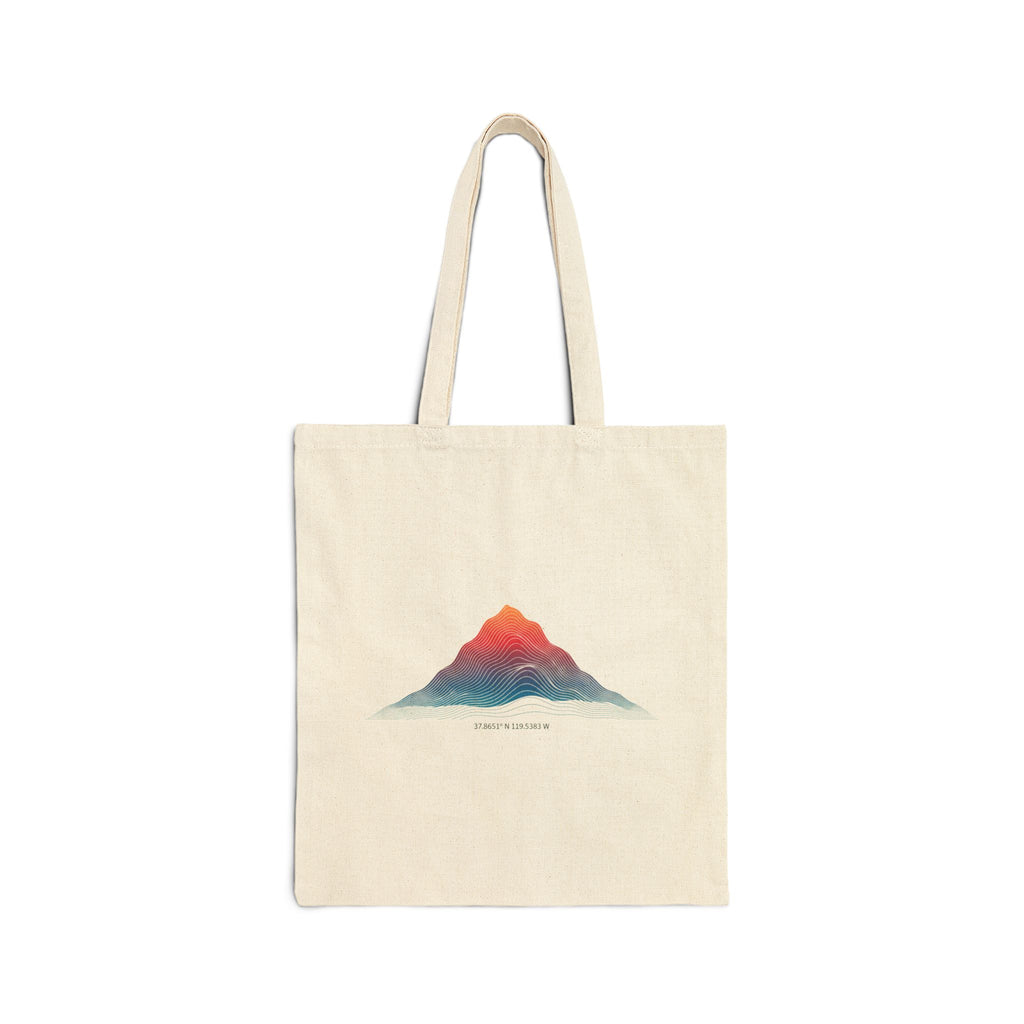 Topo Mountain Tote, topographic map print canvas tote | contour line design